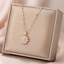 GARGANTILHA GIRASSOL BANHADO EM OURO 18K
