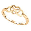 Anel Infinito Amor Prata 925 Banhado a Ouro 18k